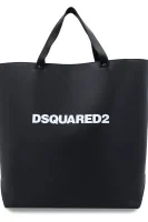 De piele geantă shopper Dsquared2 	negru	
