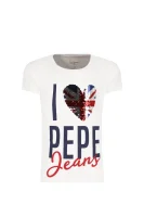 Tricou MACA | Regular Fit Pepe Jeans London 	alb	