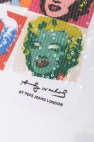 tricou JENELL Andy Warhol By Pepe Jeans | Regular Fit Pepe Jeans London 	alb	
