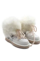 De piele bocanci Blurred Glossy cu adaos de lână EMU Australia 	alb	
