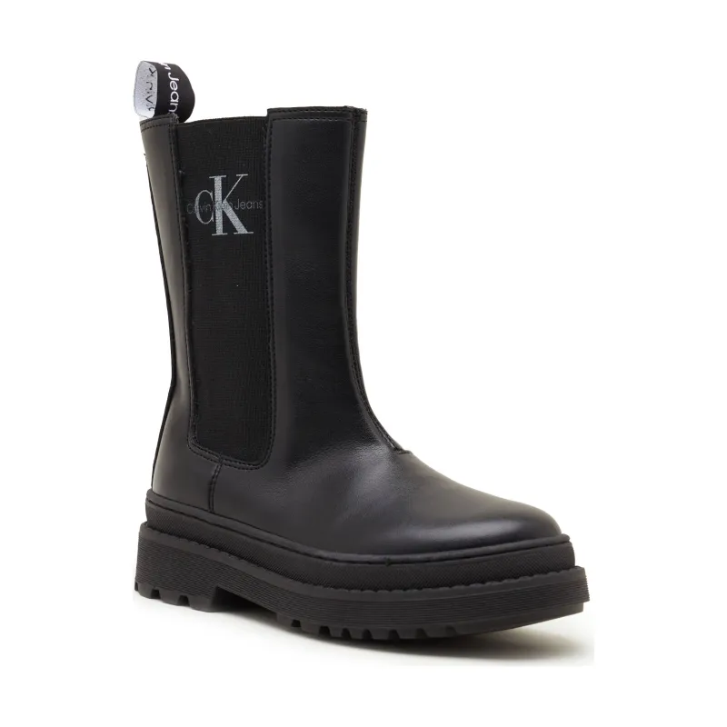 Calvin Klein Jeans Botine cu adaos de piele