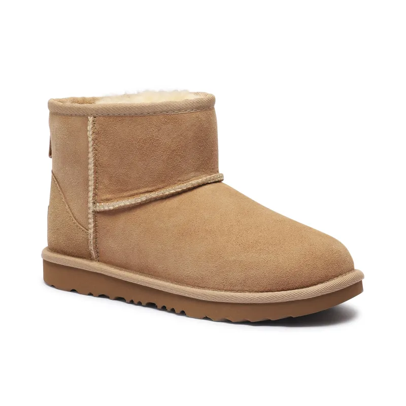 UGG De piele bocanci CLASSIC MINI II cu adaos de lână