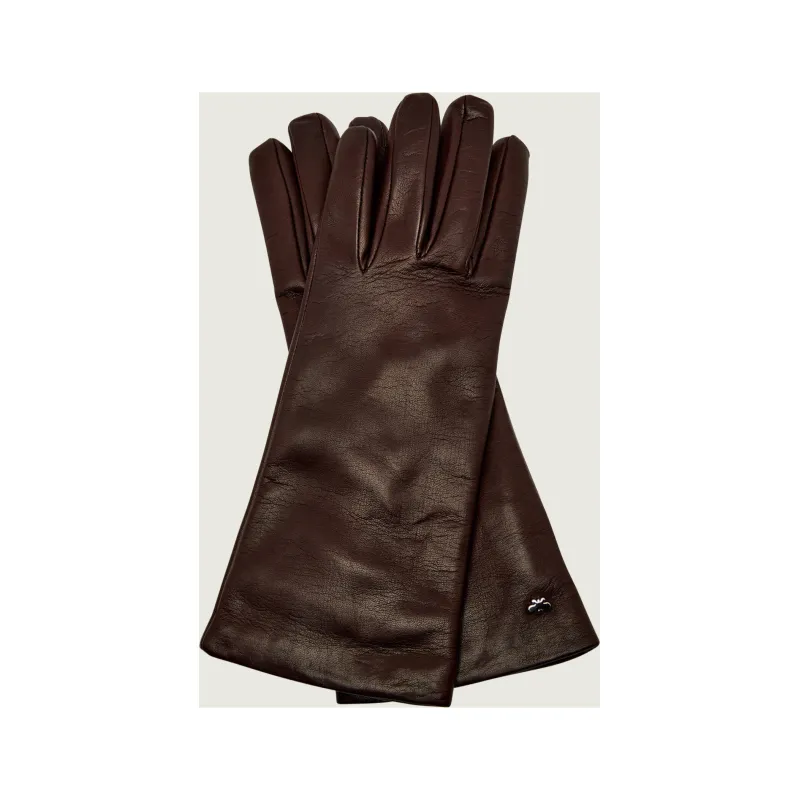 Weekend MaxMara Mănuși de piele SENAPESHORT cu adaos de lână