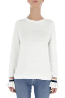 pulover Waketta | Slim Fit | z dodatkiem jedwabiu BOSS ORANGE 	crem	