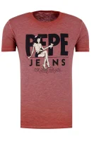 tricou GEORGE | Slim Fit Pepe Jeans London 	roșu	