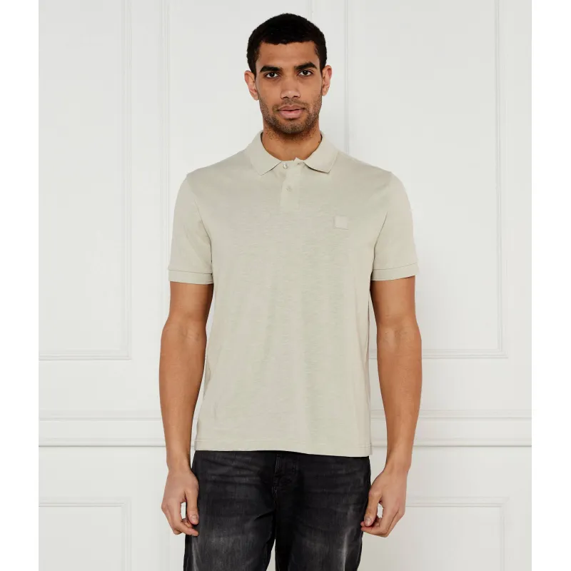BOSS ORANGE Polo Pe_linenlogo | Regular Fit | cu adaos de in