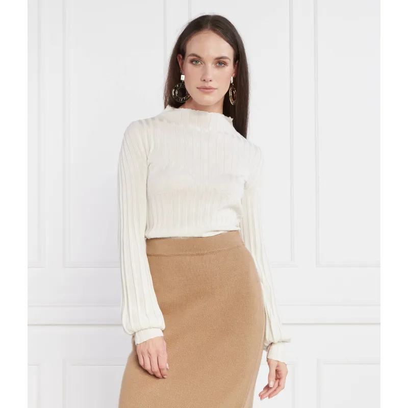 Liviana Conti Guler înalt Wełniany sweter | Slim Fit