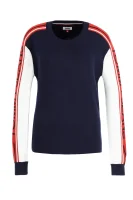 pulover TJW COLORBLOCK | Regular Fit | z dodatkiem wełny Tommy Jeans 	bluemarin	
