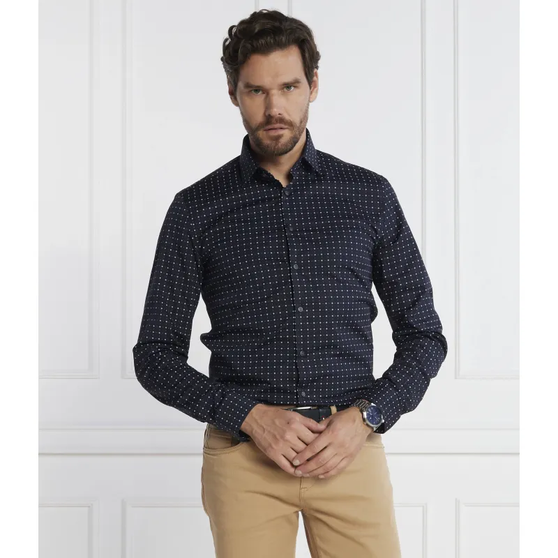 Calvin Klein Cămașă POPLIN STRETCH PRINT SLIM SHIRT | Slim Fit