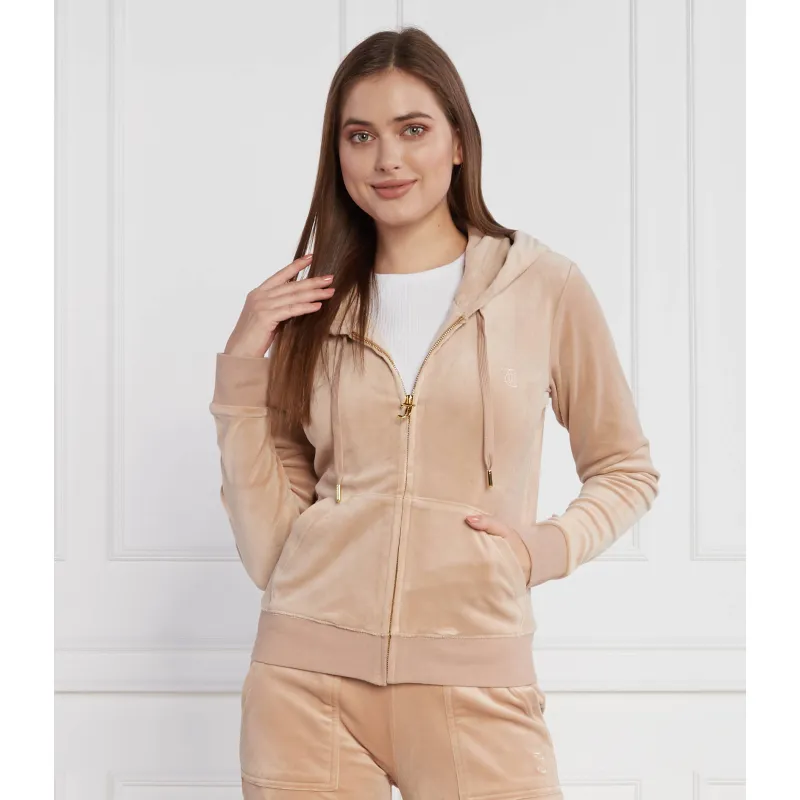 Juicy Couture Hanorac Robertson Classic Velour Zip Trough Hoodie GOLD HW | Regular Fit