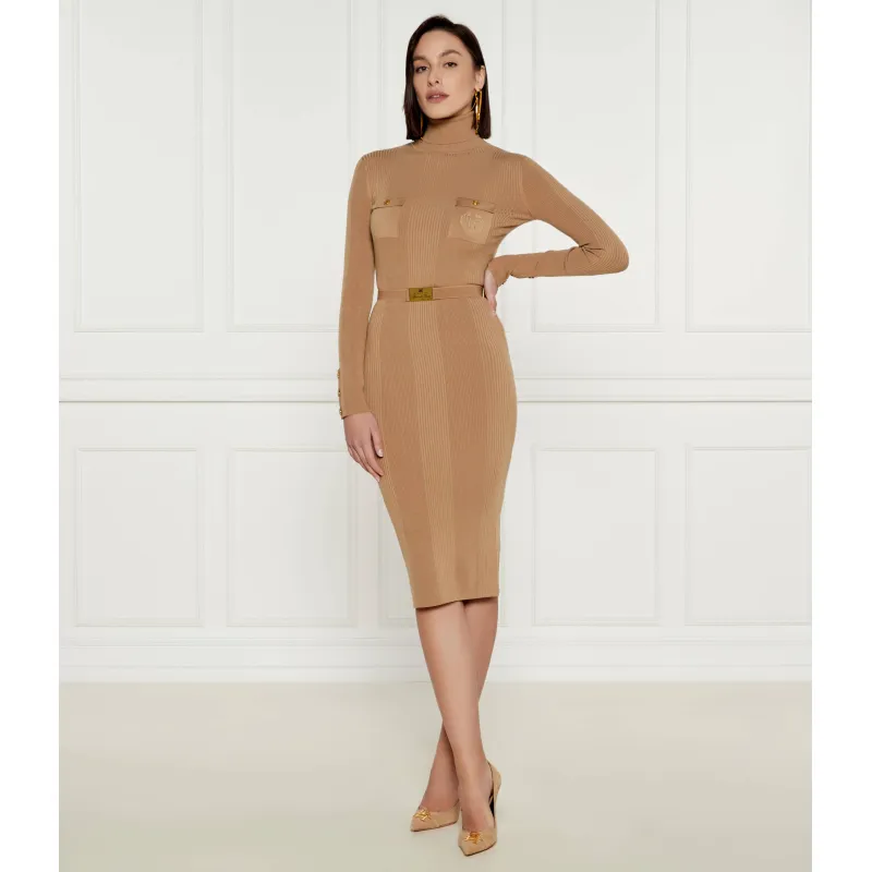 Elisabetta Franchi Rochie cu cordon cu adaos de mătase