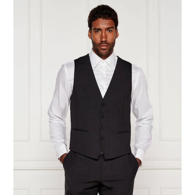 BOSS BLACK de lână vestă | slim fit