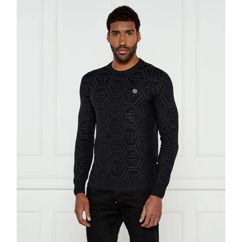 Philipp Plein Pulover | Slim Fit cu adaos de mătase