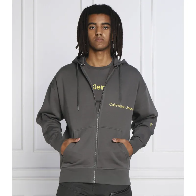 Calvin Klein Jeans Hanorac OFF PLACED INSTIT ZIP-THROUGH | Regular Fit
