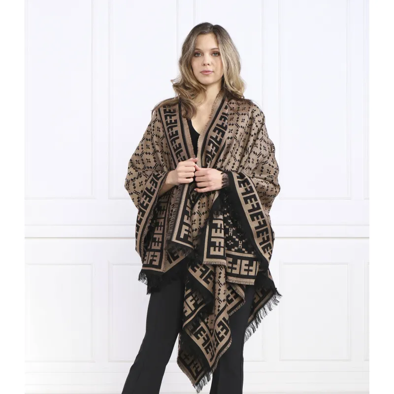 Elisabetta Franchi Cu două fețe poncho | Relaxed fit cu adaos de lână și cașmir