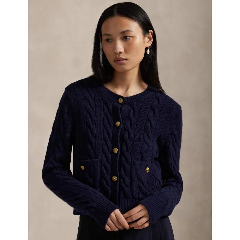 POLO RALPH LAUREN De lână cardigan Cable | Cropped Fit cu adaos de cașmir