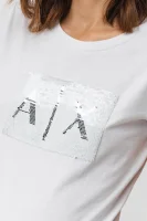 tricou | Slim Fit Armani Exchange 	alb	