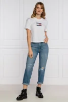 Tricou TJW STAR AMERICANA FLAG | Cropped Fit Tommy Jeans 	alb	