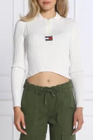 Pulover THRU RIB | Cropped Fit Tommy Jeans 	alb	