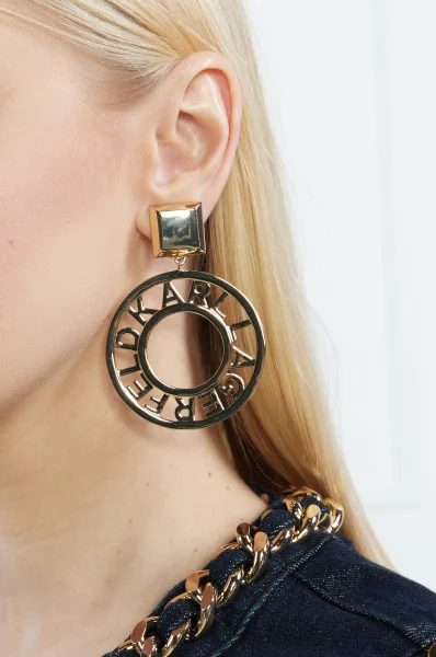 Cercei k/circle logo archive earrings Karl Lagerfeld 	auriu	