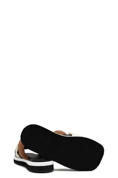 Șlapi Allie Braid Slide-MN cu adaos de piele BOSS BLACK 	negru	