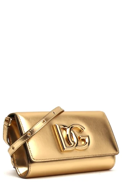 De piele geantă poștaș Dolce & Gabbana 	auriu	