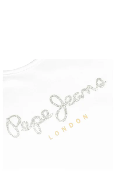 Tricou HANA GLITTER | Regular Fit Pepe Jeans London 	alb	