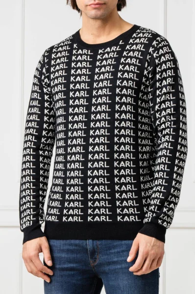 de lână pulover | Regular Fit Karl Lagerfeld 	negru	