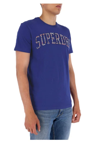 tricou Varsity embossed | Regular Fit Superdry 	albastru	