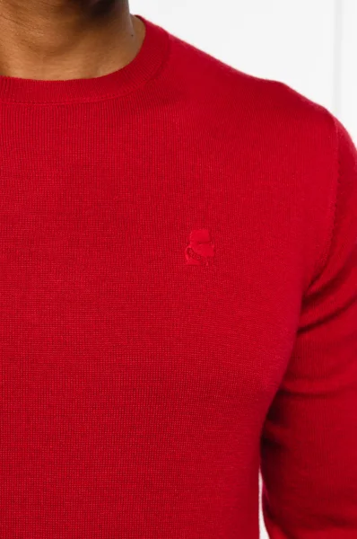 De lână pulover | Regular Fit Karl Lagerfeld 	roșu	