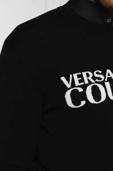 Pulover | Regular Fit cu adaos de lână Versace Jeans Couture 	negru	