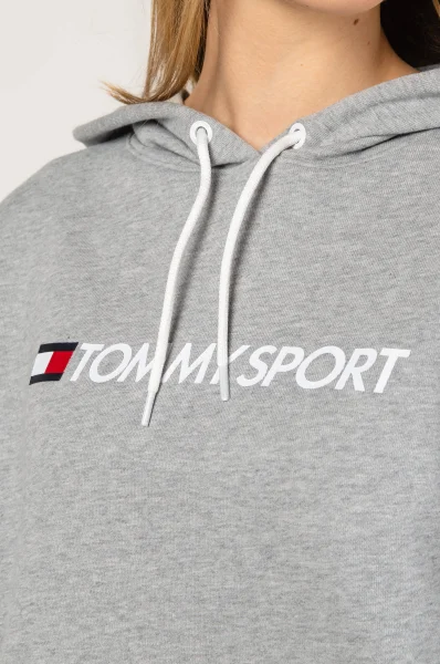 Hanorac CROPPED LOGO | Regular Fit Tommy Sport 	gri	