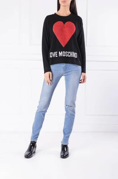 pulover | Regular Fit Love Moschino 	negru	