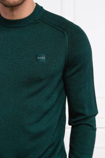 De lână pulover ANSERLOT | Regular Fit BOSS ORANGE 	verde de sticlă	