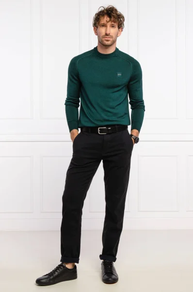 De lână pulover ANSERLOT | Regular Fit BOSS ORANGE 	verde de sticlă	