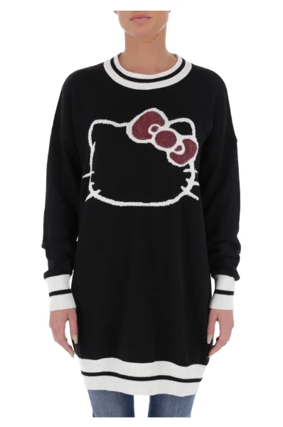 pulover Egiziano Hello Kitty | Loose fit | z dodatkiem wełny Pinko 	negru	