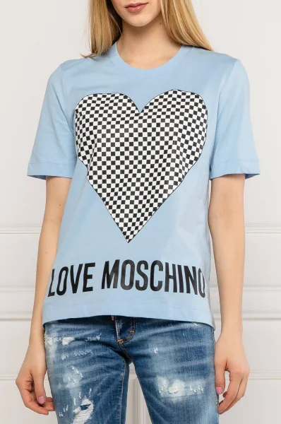 Tricou | Regular Fit Love Moschino 	albastru deschis	