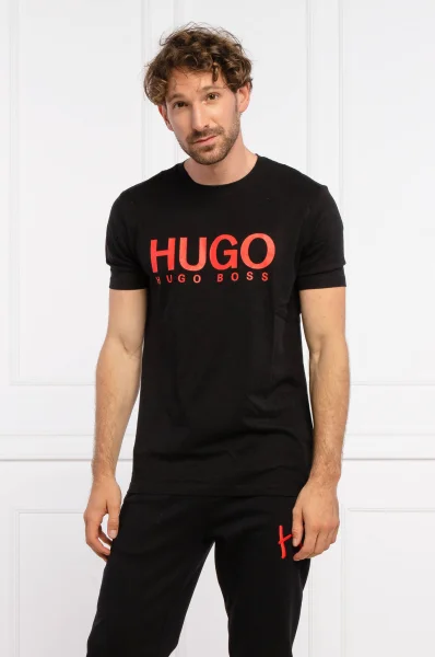 Tricou dolive | Regular Fit HUGO 	negru	