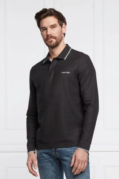 Polo REFINED PIQUE TIPPING LS POLO | Regular Fit Calvin Klein 	negru	