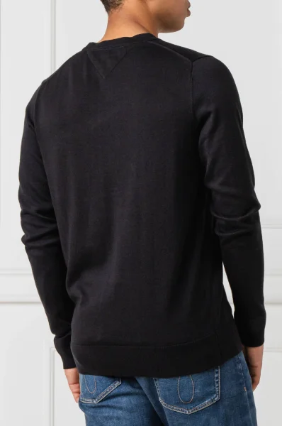 pulover Core | Regular Fit | z dodatkiem jedwabiu Tommy Hilfiger 	negru	