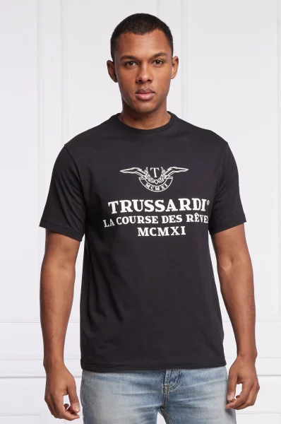 Tricou | Regular Fit Trussardi 	negru	