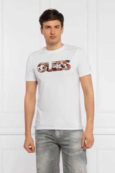 Tricou PHOTOSHOW CN SS TEE | Slim Fit GUESS 	alb	