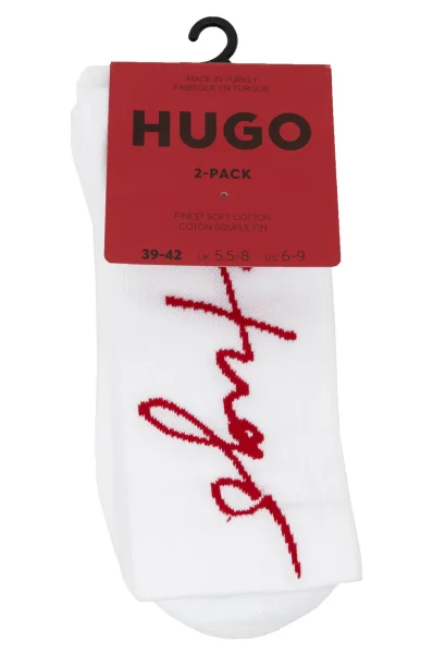 Șosete 2-pack 2P QS HANDWRITTEN Hugo Bodywear 	alb	