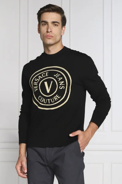 De lână pulover | Slim Fit Versace Jeans Couture 	negru	