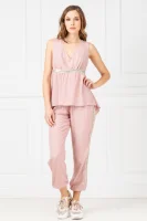 pantaloni | Relaxed fit | z dodatkiem jedwabiu Twinset U&B 	roz pudră	