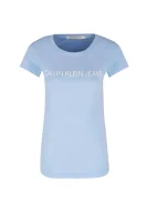 tricou NSTITUTIONAL LOGO | Slim Fit CALVIN KLEIN JEANS 	albastru deschis	
