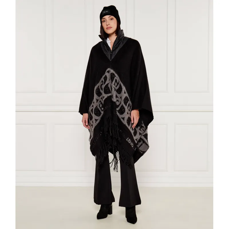 Liu Jo Poncho | Loose fit cu adaos de lână
