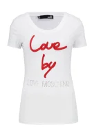 tricou | Slim Fit Love Moschino 	alb	